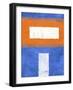 Blue and Orange Abstract Theme 2-NaxArt-Framed Art Print