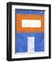 Blue and Orange Abstract Theme 2-NaxArt-Framed Art Print