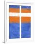 Blue and Orange Abstract Theme 3-NaxArt-Framed Art Print