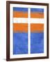 Blue and Orange Abstract Theme 3-NaxArt-Framed Art Print