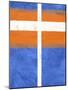 Blue and Orange Abstract Theme 3-NaxArt-Mounted Art Print