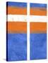 Blue and Orange Abstract Theme 3-NaxArt-Stretched Canvas