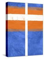 Blue and Orange Abstract Theme 3-NaxArt-Stretched Canvas