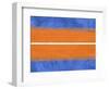 Blue and Orange Abstract Theme 4-NaxArt-Framed Art Print