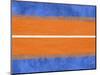 Blue and Orange Abstract Theme 4-NaxArt-Mounted Art Print