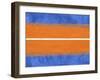 Blue and Orange Abstract Theme 4-NaxArt-Framed Art Print