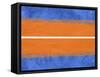 Blue and Orange Abstract Theme 4-NaxArt-Framed Stretched Canvas
