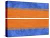 Blue and Orange Abstract Theme 4-NaxArt-Stretched Canvas