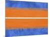 Blue and Orange Abstract Theme 4-NaxArt-Mounted Art Print