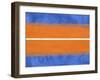 Blue and Orange Abstract Theme 4-NaxArt-Framed Art Print