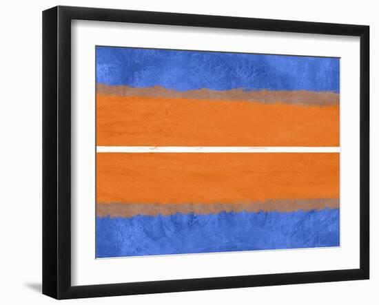 Blue and Orange Abstract Theme 4-NaxArt-Framed Art Print