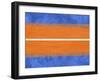 Blue and Orange Abstract Theme 4-NaxArt-Framed Art Print