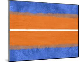 Blue and Orange Abstract Theme 4-NaxArt-Mounted Art Print