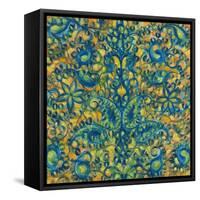 Blue and Orange Swirls-li bo-Framed Stretched Canvas