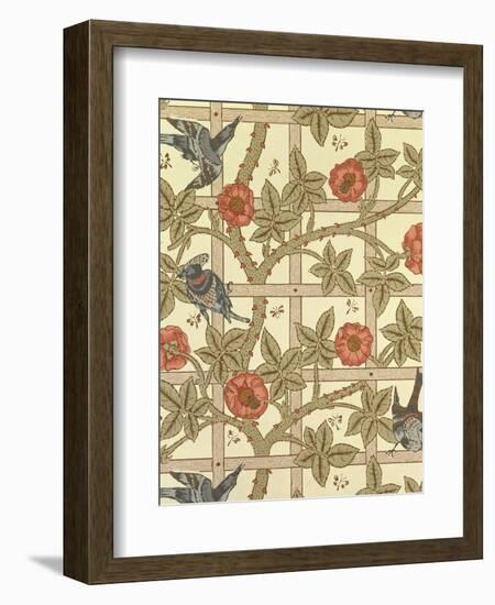 Blue and Orange Trellis Wallpaper Design, 1864-William Morris-Framed Premium Giclee Print