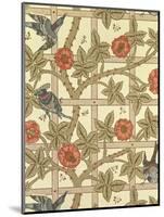 Blue and Orange Trellis Wallpaper Design, 1864-William Morris-Mounted Premium Giclee Print