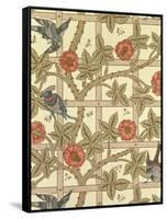 Blue and Orange Trellis Wallpaper Design, 1864-William Morris-Framed Stretched Canvas