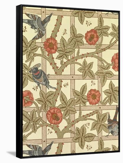 Blue and Orange Trellis Wallpaper Design, 1864-William Morris-Framed Stretched Canvas