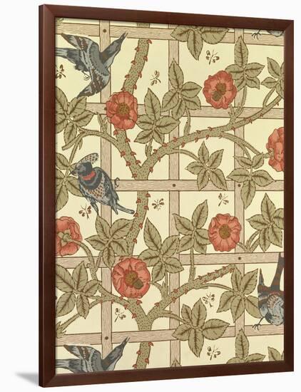 Blue and Orange Trellis Wallpaper Design, 1864-William Morris-Framed Premium Giclee Print