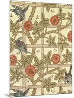 Blue and Orange Trellis Wallpaper Design, 1864-William Morris-Mounted Premium Giclee Print