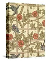 Blue and Orange Trellis Wallpaper Design, 1864-William Morris-Stretched Canvas