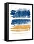 Blue and Orange Watercolor 3-Denise Brown-Framed Stretched Canvas