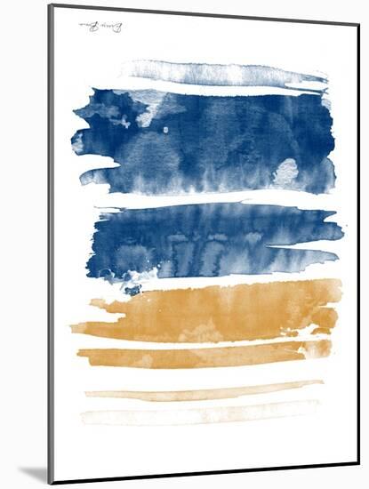 Blue and Orange Watercolor 3-Denise Brown-Mounted Art Print