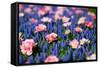 Blue and Pink Flowers-BlueOrange Studio-Framed Stretched Canvas
