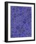 Blue and Purple Rustic Mosaic Tile Pattern-sfinks-Framed Art Print