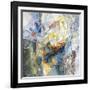 Blue and Sienna Abstract-Danhui Nai-Framed Art Print