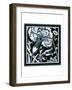 Blue and White Floral Motif I-Vision Studio-Framed Art Print