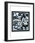 Blue and White Floral Motif III-Vision Studio-Framed Art Print