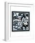 Blue and White Floral Motif III-Vision Studio-Framed Art Print