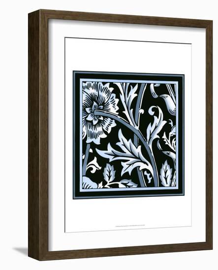 Blue and White Floral Motif IV-Vision Studio-Framed Art Print