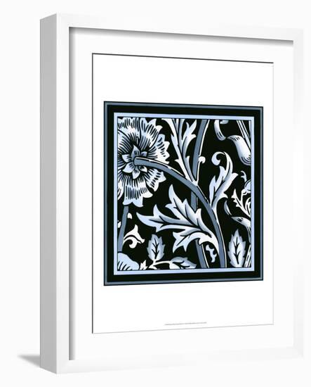 Blue and White Floral Motif IV-Vision Studio-Framed Art Print