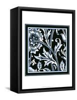 Blue and White Floral Motif IV-Vision Studio-Framed Stretched Canvas