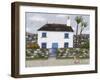 Blue and White House, Whippet and Gulls-Sophie Harding-Framed Giclee Print