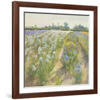 Blue and White Irises, Wortham-Timothy Easton-Framed Giclee Print