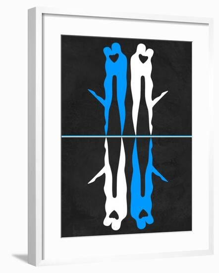 Blue and White Kiss-Felix Podgurski-Framed Art Print