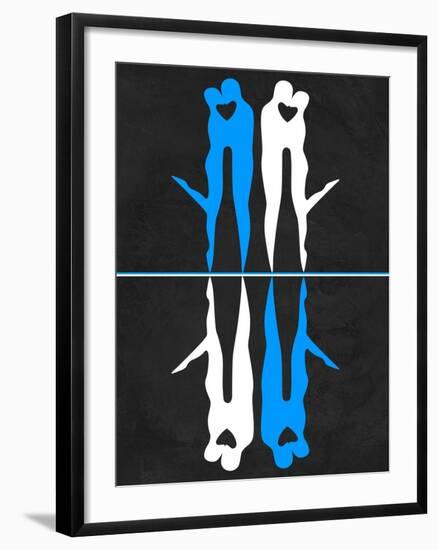 Blue and White Kiss-Felix Podgurski-Framed Art Print