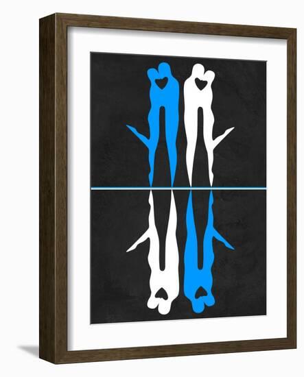 Blue and White Kiss-Felix Podgurski-Framed Art Print