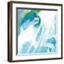 Blue and White Linear Abstract, c. 2008-Pier Mahieu-Framed Premium Giclee Print