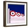 Blue and White, Miami-Tosh-Framed Art Print