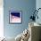 Blue and White, Miami-Tosh-Framed Art Print displayed on a wall