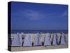 Blue and White Wind Breaker Tents, Aquitania, France-Michele Molinari-Stretched Canvas