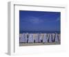 Blue and White Wind Breaker Tents, Aquitania, France-Michele Molinari-Framed Photographic Print