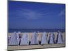 Blue and White Wind Breaker Tents, Aquitania, France-Michele Molinari-Mounted Photographic Print