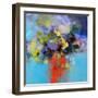 Blue and Yellow Flowers-Marianne Quinzin-Framed Art Print