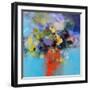 Blue and Yellow Flowers-Marianne Quinzin-Framed Art Print