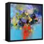 Blue and Yellow Flowers-Marianne Quinzin-Framed Stretched Canvas